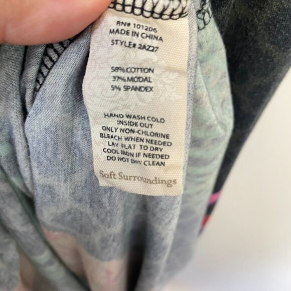 Soft Surroundings Wear Anywhere Tropical Floral Bird Faux Wrap Maxi Dress - Picture 10 of 16